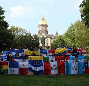 ND Students With Flags