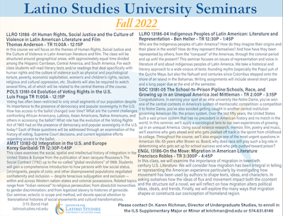 Fall 2022 Latino Studies Univ Seminars