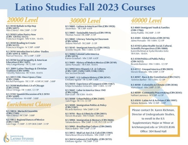 Latino Studies Fall 2023 Courses