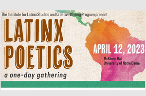 Latinx Poetics Poster Title April 2023