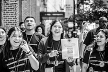 Students participating in CSPL solidarity march