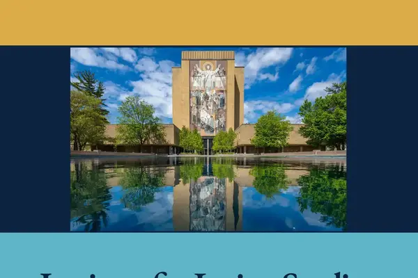 Class of 2026 ILS Graduation Ceremony Program. Hesburgh Library pictured in the center