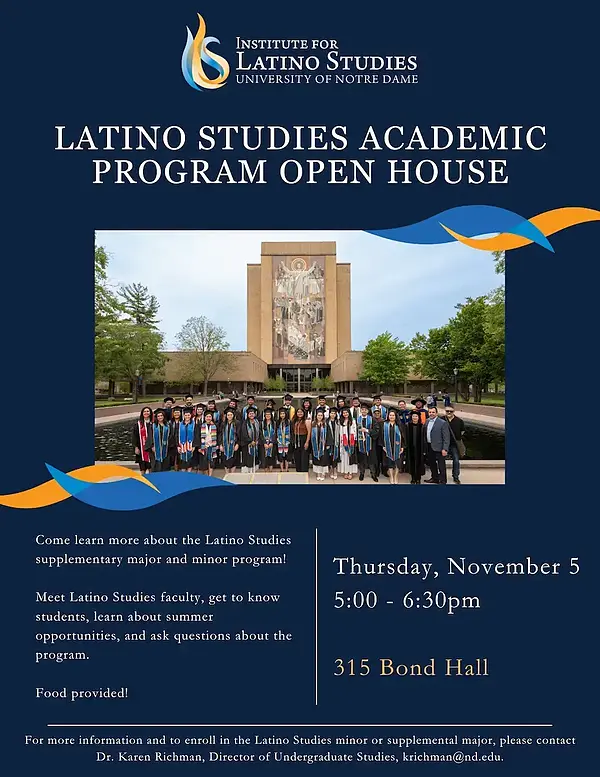 Fall 2026 Open House Flyer: Latino Studies Academic Program